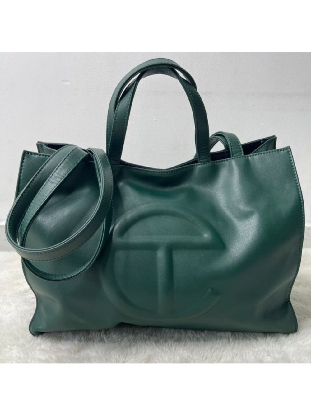 Authentic Telfar Medium Shopping Bag Dark Green Tote Shoulder Crossbody Purse